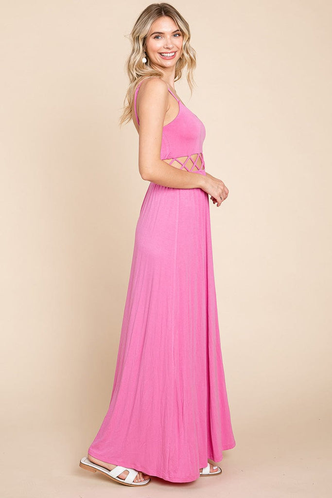 jersey cut out dress Jersey Triple Cut Out Dress with Sweep Train
