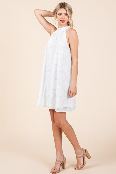 Halter Neck Floral A Line Shift Dress