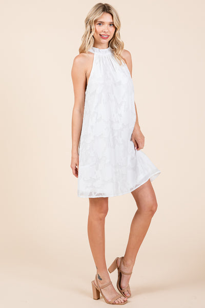 Halter Neck Floral A Line Shift Dress