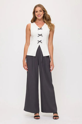 Sleeveless Top & Wide-Leg Trousers 2 Piece Sets