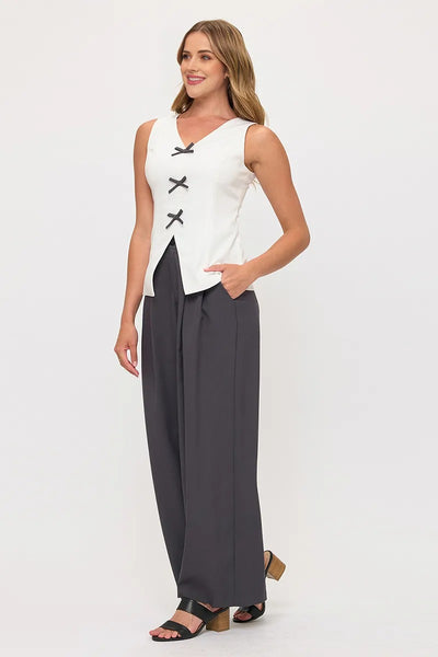 Sleeveless Top & Wide-Leg Trousers 2 Piece Sets