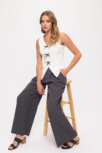 Sleeveless Top & Wide-Leg Trousers 2 Piece Sets