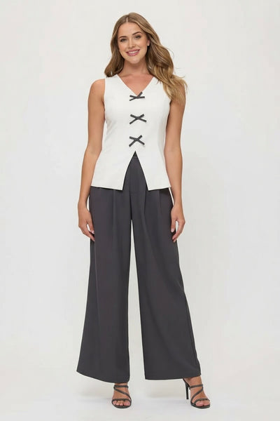 Sleeveless Top & Wide-Leg Trousers 2 Piece Sets
