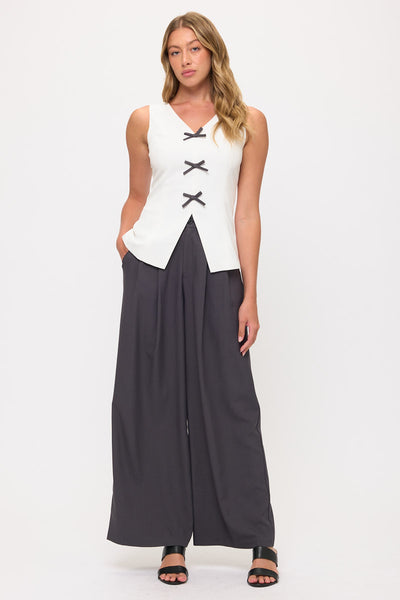 Sleeveless Top & Wide-Leg Trousers 2 Piece Sets
