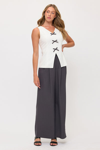 Sleeveless Top & Wide-Leg Trousers 2 Piece Sets