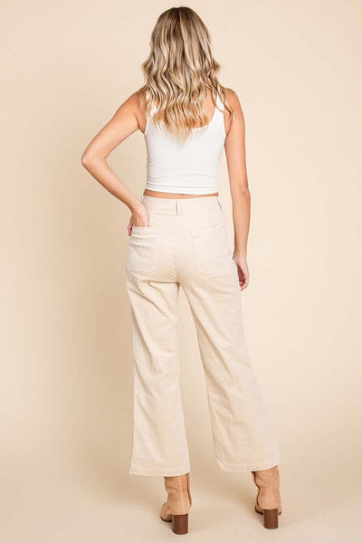 Corduroy Wide Leg High Rise Pants