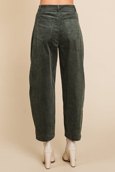 Corduroy Wide Leg Horseshoe Relaxed Fit Pants