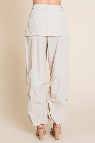 High Waisted Wide Leg Parachute Cargo Pants