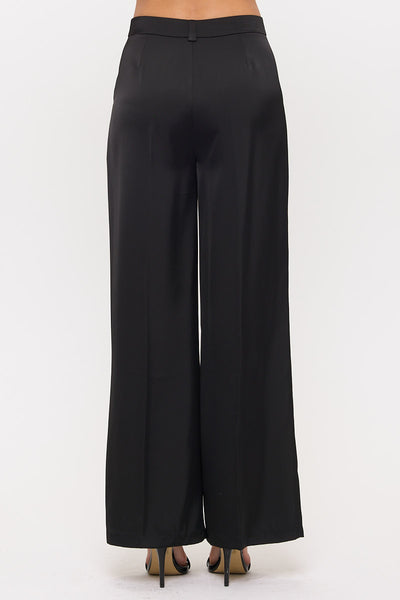 High Wasist Satin Wide-Leg Dress Pants