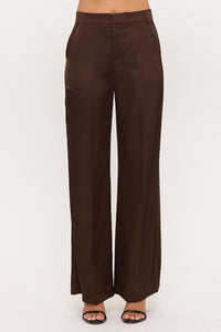High Wasist Satin Wide-Leg Dress Pants