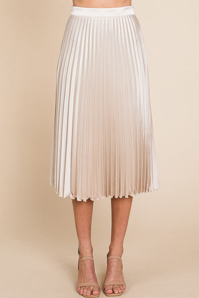 High Waisted Pleated Midi Skirt