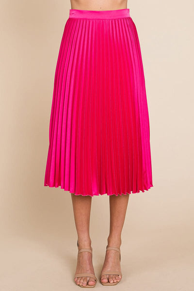 High Waisted Pleated Midi Skirt