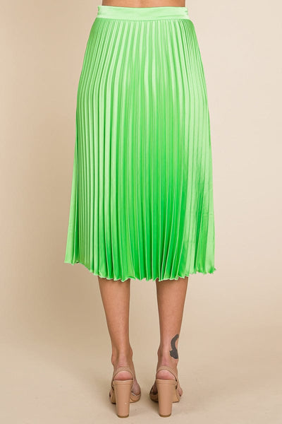 High Waisted Pleated Midi Skirt