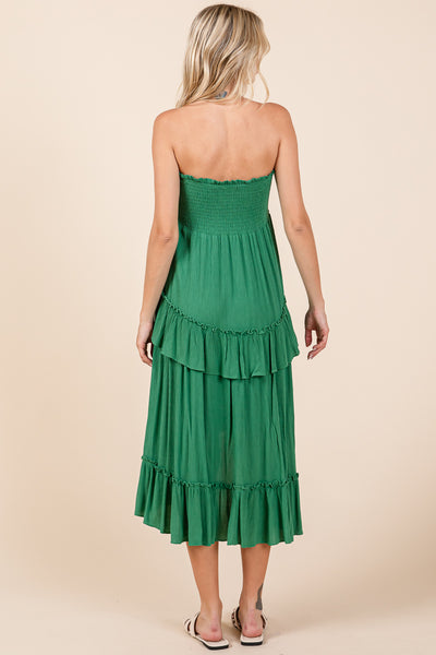 Asymetrical Ruffle Hem Convertible Skirt Dress