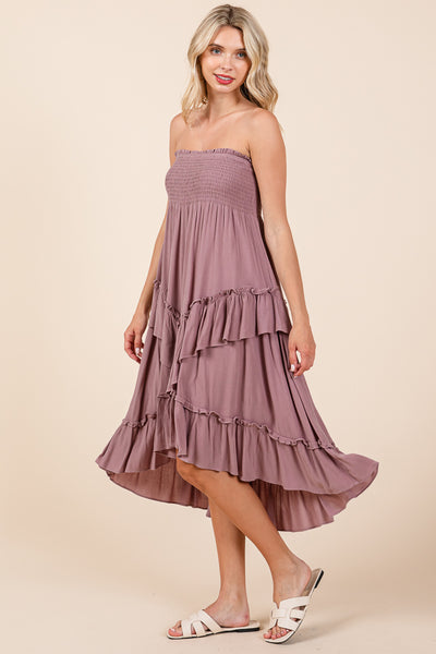 Asymetrical Ruffle Hem Convertible Skirt Dress