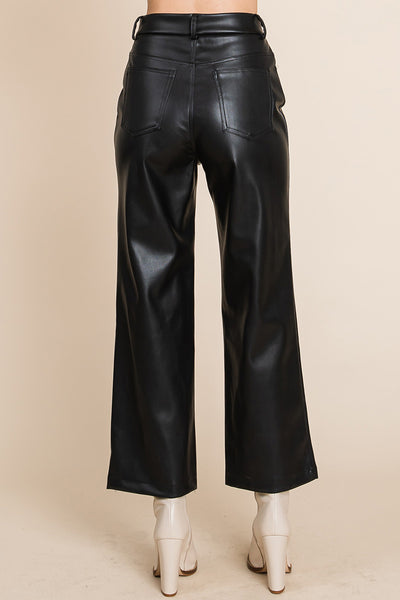 Faux high Quality Leather Wide Leg Pants