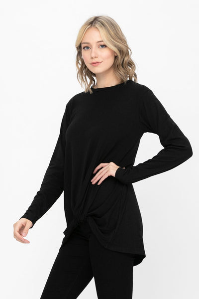 Comfy Soft Casual Twist Knot Tunics Tops Blouses T Shirts