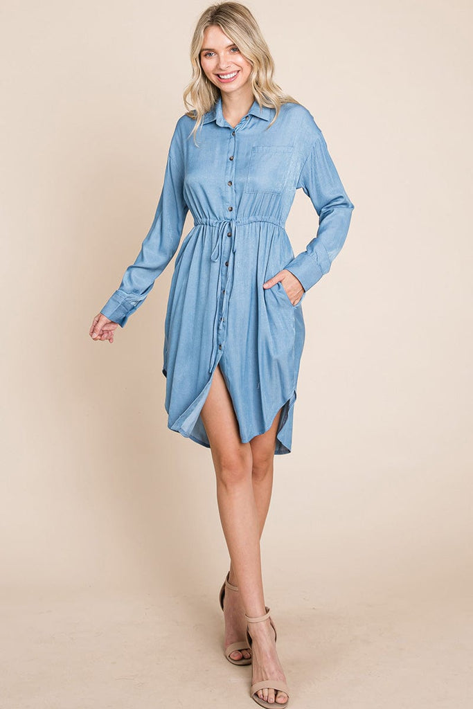 Long sleeve chambray best sale dress