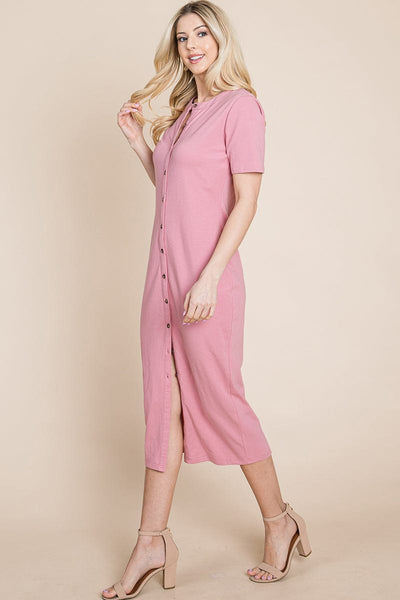 Everyday Button up Cotton Midi Shirt Dress